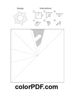 Modello di fiocco di neve di carta Modello a stella esagramma disegno da colorare