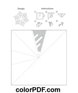 Modello di fiocco di neve di carta Modello di aghi grandi disegno da colorare