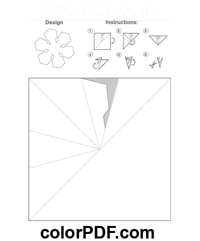 Modello di fiocco di neve di carta Modello semplice disegno da colorare