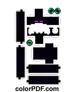 Enderman Minecraft Papercraft disegno da colorare