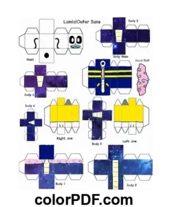 Lamia Outer Sans Minecraft Skin Papercraft disegno da colorare