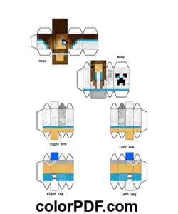 Minecraft Skin Papercraft disegno da colorare