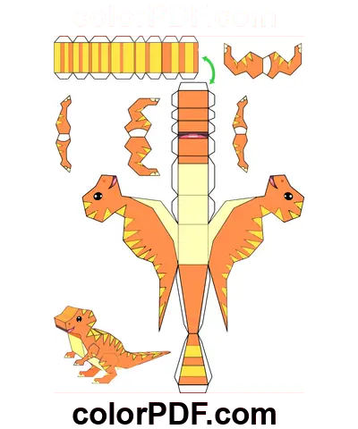 Dinosauro Giocattolo di Carta Papercraft disegno da colorare