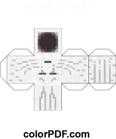 Gaster Minecraft Cube Papirhåndverk fargelegge