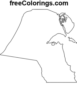 Kuwait Outline Silhuet farvelægning side