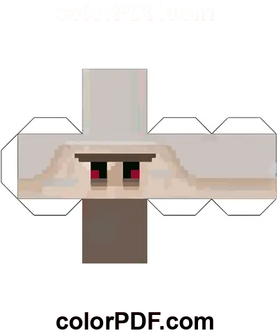 Golem Minecraft Cube Papirhåndværk farvelægning side