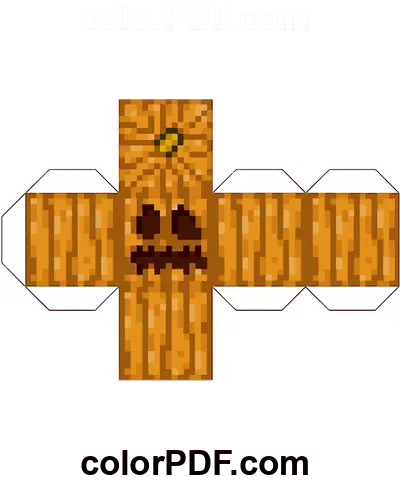 Sne Golem Minecraft Cube Papirfartøjer farvelægning side