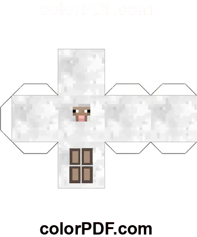 lamm, minecraft, kub, papper, hantverk målarbok