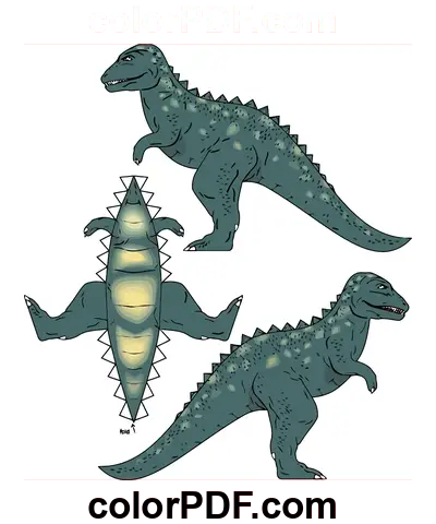 Papírová hračka Tyrannosaurus omalovánka