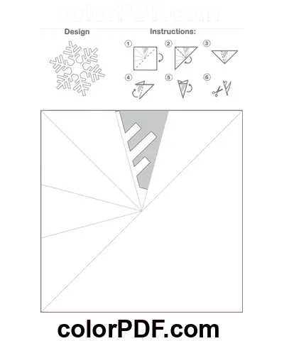 Modèle de flocon de neige en papier Motif de grandes aiguilles coloriage