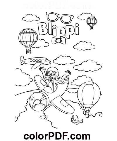 Lumea Blippi pagina de colorat