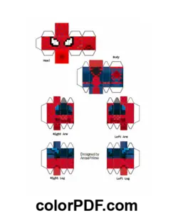 Человек-паук Майнкрафт Скин Бумажная Поделка раскраска
