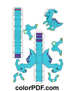 Parasaurolophus Kağıt Oyuncak Kağıt El İşi boyama sayfası