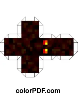 Lava Creeper Minecraft Cube -paperikäsityö värityssivu