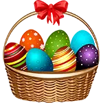 Košík velikonočních vajíček